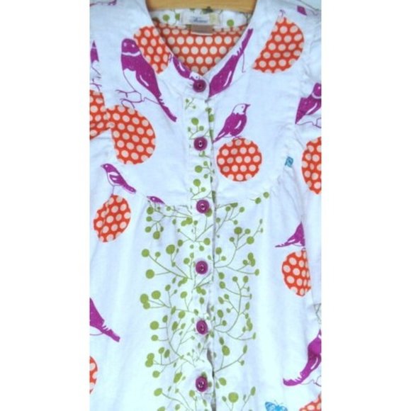 Theme Other - Vintage little girls ivory beige polka dot cotton twill bird butterfly jacket